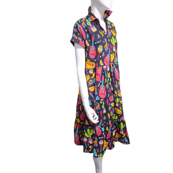 Layerz Clothing Women's size Small Claire Fiesta Dress Mexican Party ResortDress - Picture 3 of 9